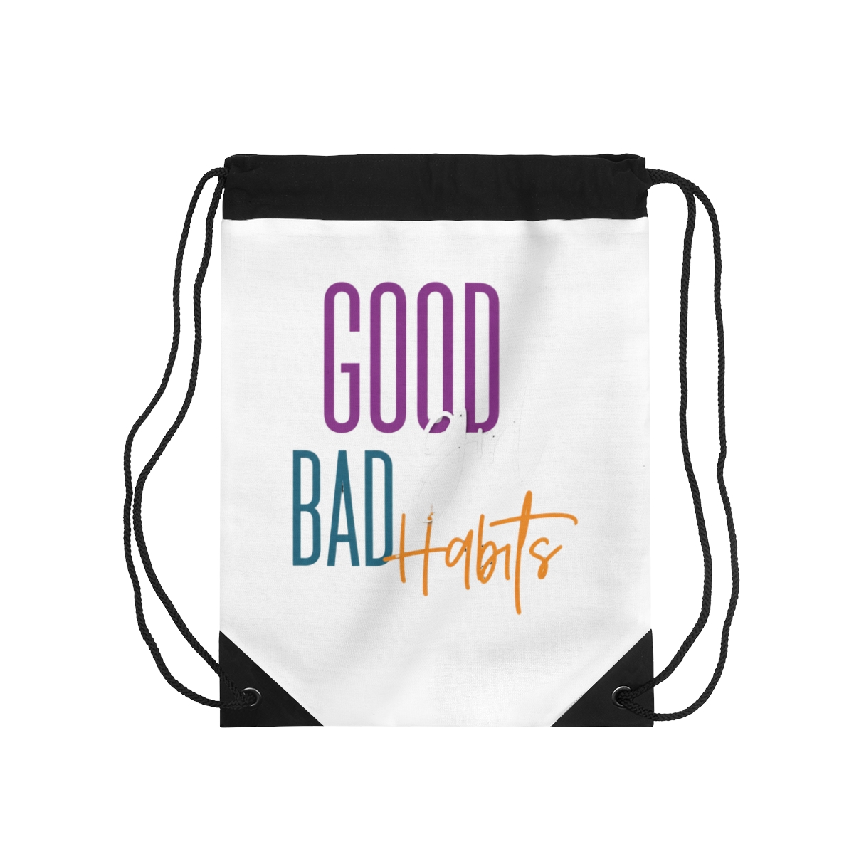 Funny Bad Habits Gym Brunch Drawstring Bag | Reusable Weekend Essential
