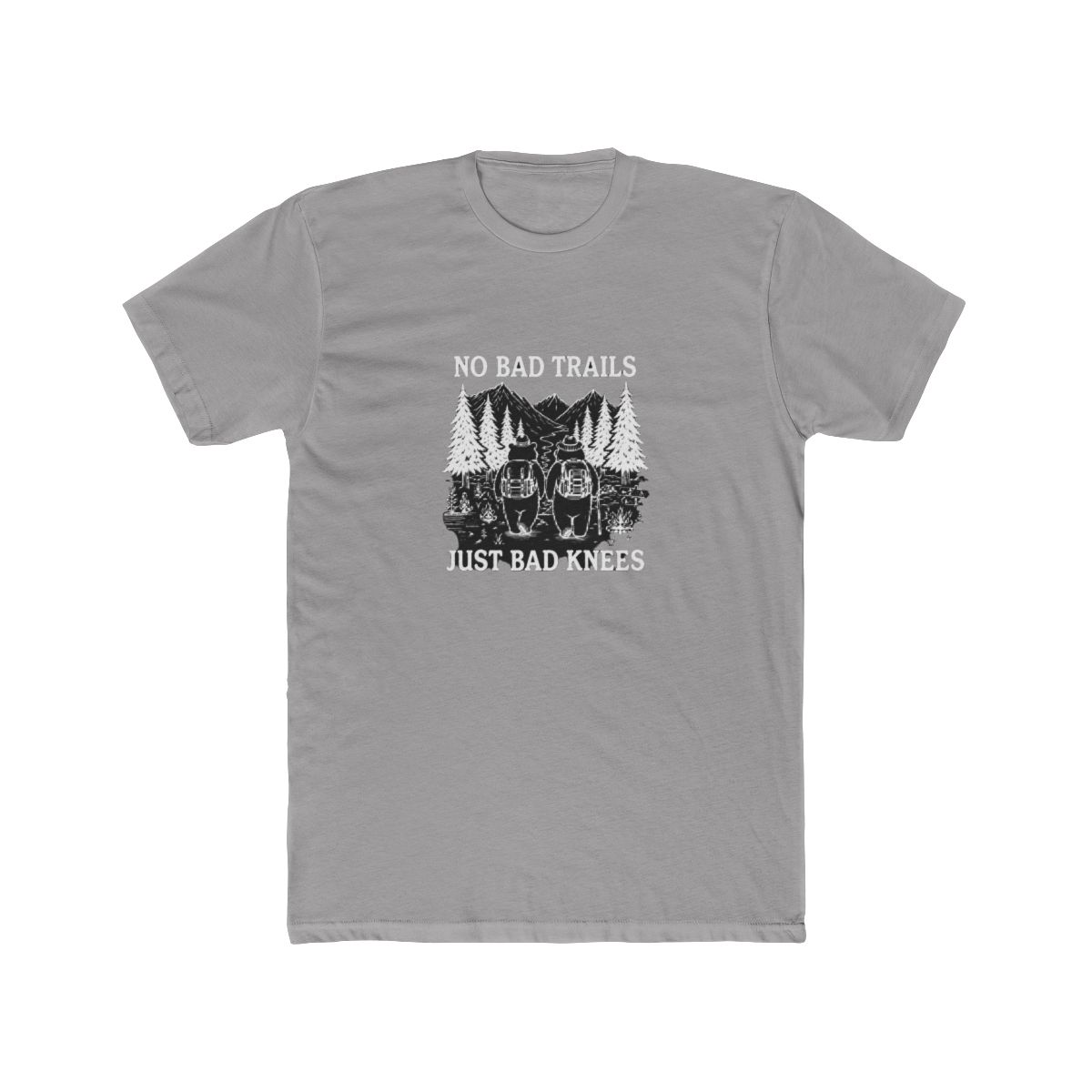 No Bad Trails Just Bad Knees Funny Hiking V-Neck T Shirt - Hiker Gift