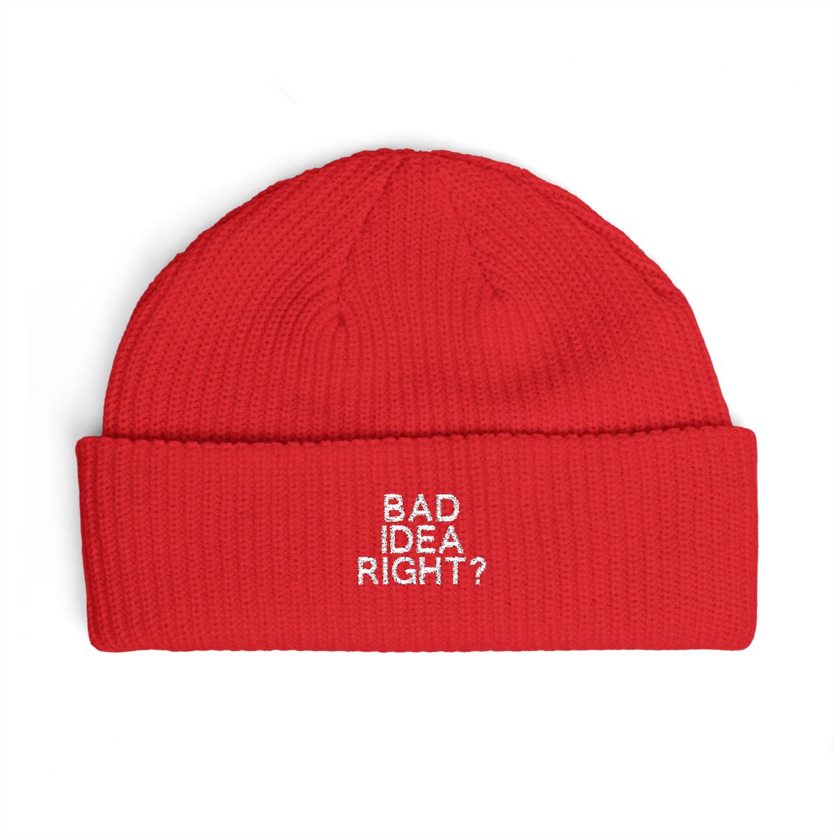 Bad Idea Right Patch Beanie - Funny Rebel Thrill Seeker Hat