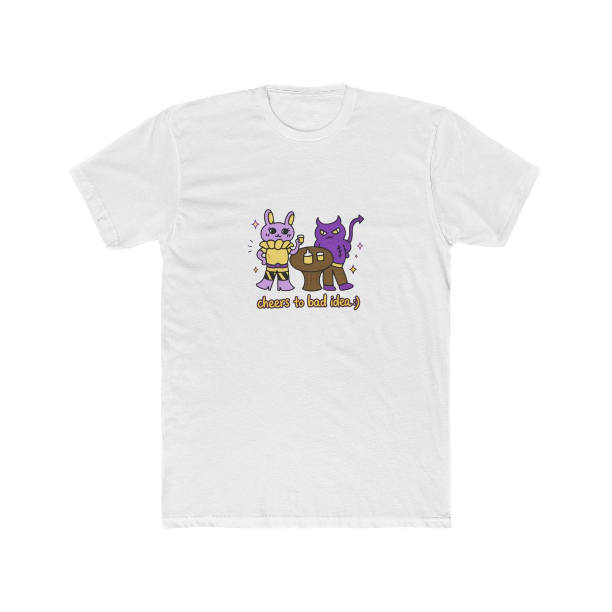 Cheers to Bad Ideas Cute Funny Friends Illustration T Shirt